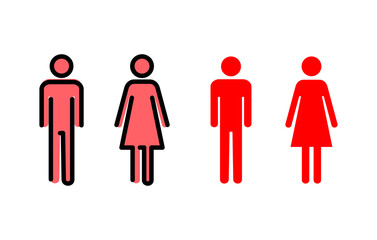 Man and woman icon set illustration. male and female sign and symbol. Girls and boys