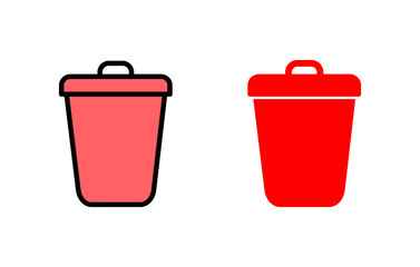 Trash icon set illustration. trash can icon. delete sign and symbol.