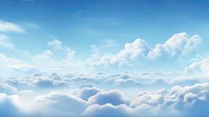 Blue Sky Dreamscape: Nebulous Clouds in Soft Atmosphere, Heavenly Cloudscape. Generative AI