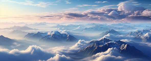 Fototapeta na wymiar Surreal Clouds - Heavenly Sky Background, Celestial Atmosphere, Dreamy Nature Art. Generative AI