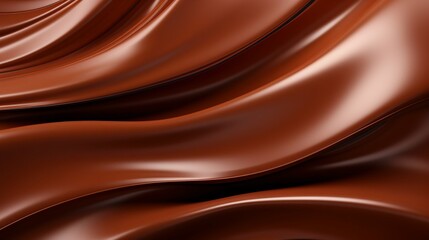 Smooth Chocolate Waves Texture. Generative ai