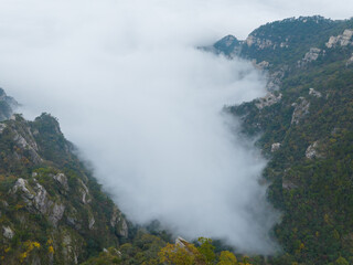 Beautiful Mountain Lu geopark landscapes in late autumn, Jiujiang, Jiangxi, China