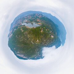 Fototapeta premium Beautiful Mountain Lu geopark landscapes in late autumn, Jiujiang, Jiangxi, China