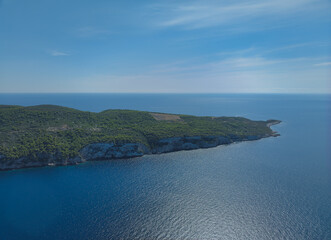 Fototapeta premium Komiza Coastal Cliffs Aerial