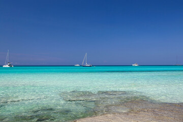 Beautiful view of "Es Trenc" beach, on of the most amazing spots in Mallorca, Balearic Islands, Spain.
