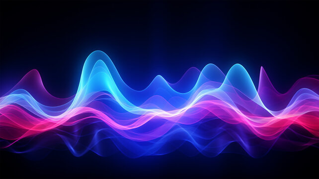 beautiful abstract wave technology background. generative ai © bakul