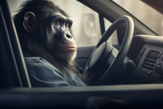 monkey driver, gorilla biker