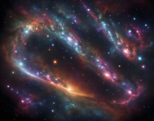 Naklejka premium Sparking milk way in galaxy cosmic night space background 