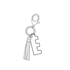 Illustration of the Letter E key chain