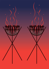 traditional japanese illustrations｜篝火