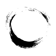 Highlight circle brush stroke black vector icon. Hand drawn grunge style isolated element
