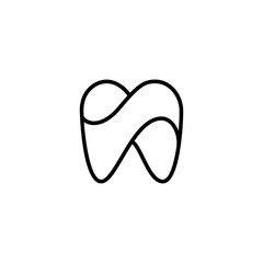 Dental logo with linear design style concept