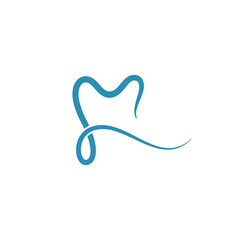 Abstract dental logo with simple flat design style concept