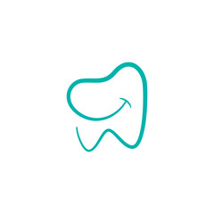 Smile tooth logo with flat design style concept