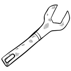 wrench hand drawn illustration