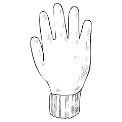 safety gloves hand drawn illustration