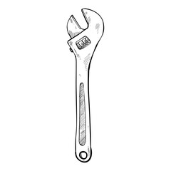 wrench hand drawn illustration