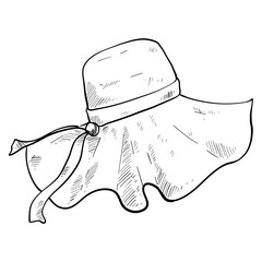 hat vintage hand drawn illustration