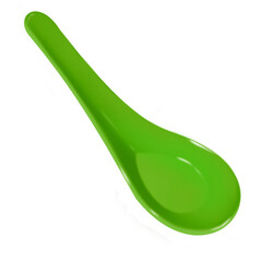 green plastic spoon
