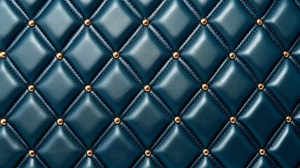 blue diamond pattern embossed leather pattern with gold diamond detail, puffy foam leather for purse.