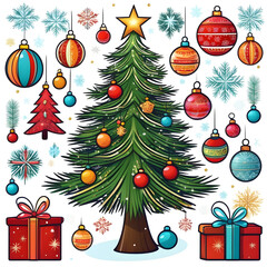 christmas tree and gifts