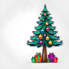 christmas tree with gift boxes