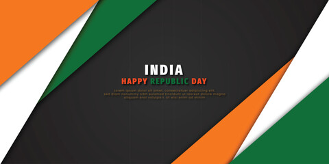 India happy Republic day tricolor absteact background banner design vector file - obrazy, fototapety, plakaty