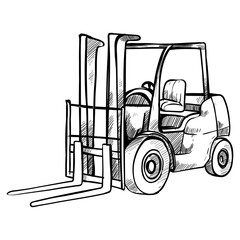 excavator hand drawn