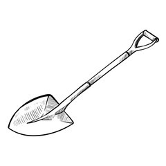 shovel hand drawn