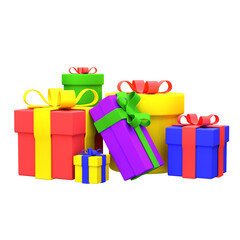 3d illustration gift boxes object. 3D creative Christmas design icon. 3D Rendering.
