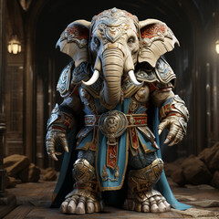 Fototapeta premium 3d super hero elephant 