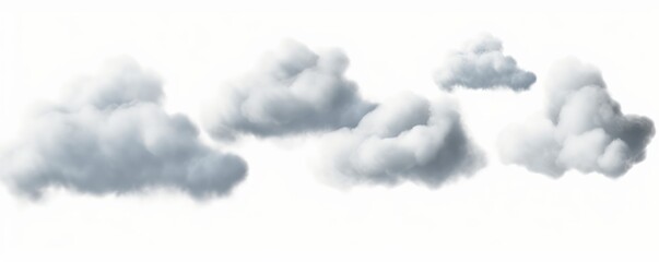 Beautiful realistic clouds freedom shapes clipart isolate backgrounds 3d rendering, Generative AI 