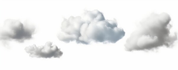 Beautiful realistic clouds freedom shapes clipart isolate backgrounds 3d rendering, Generative AI 