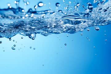水面で跳ね上がる水飛沫と水中の泡