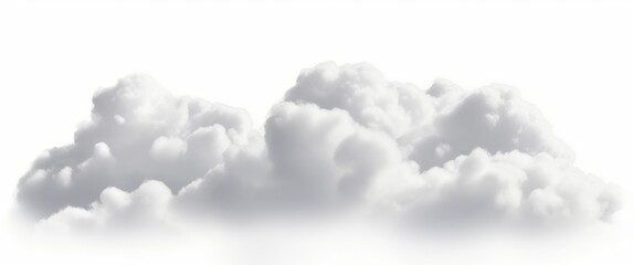 White clear clouds cutout backgrounds 3d illustration, Generative AI 