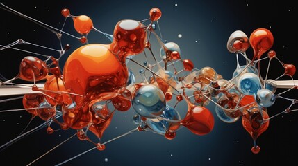 A dynamic and visually captivating illustration portraying the sophisticated arrangement of atoms and bonds in a crystalline structure.