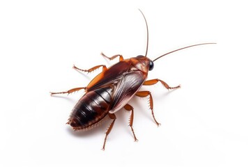 a cockroach on a transparent in white background, Generative Ai