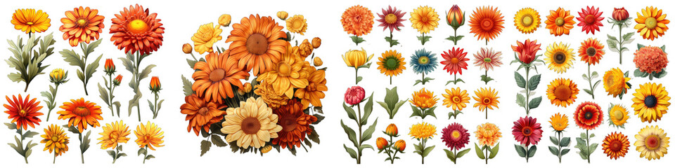 Blanket  Flower Set Concept Props For Icon Designing Hyperrealistic Highly Detailed Isolated On Transparent Background Png File