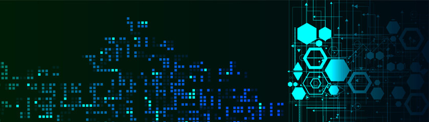 Modern and Futuristic background design with technology and artificial intelligence elements.