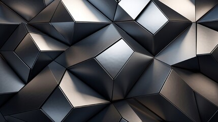 A futuristic, metallic-themed 3D wall pattern incorporating intricate shapes and reflective surfaces.