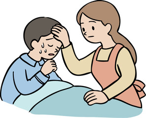 看病している様子