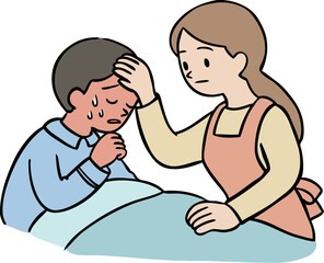 看病している様子