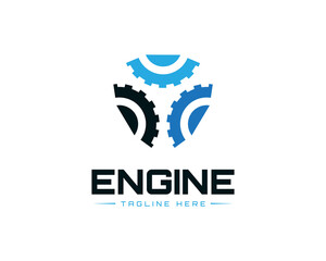 Abstract protect engine illustration logo vector