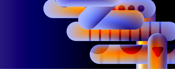 Round shapes and lines with fluid gradients abstract background. Vector illustration for wallpaper, banner, background, leaflet, catalog, cover, flyer