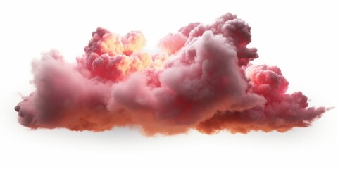 Fototapeta premium Evening clouds explode freedom realistic shapes 3d rendering, Generative AI 