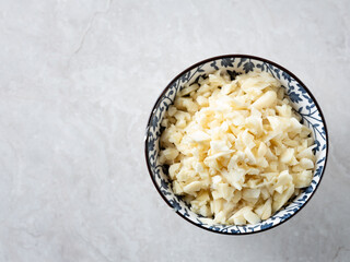 chopped garlic in bowl