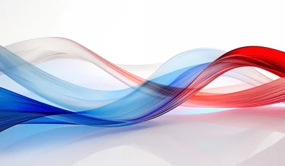 Rolgordijnen Abstract background colorful swish wave, red blue white colors © Tata Che