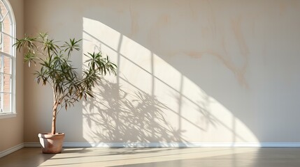 日の光が入る白いモダンな部屋