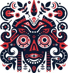 set Acid Neo-tribal shapes art. Abstract ethnic shapes in gothic style. Flat graphic vector illustration isolated on background
