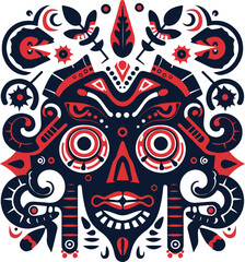 set Acid Neo-tribal shapes art. Abstract ethnic shapes in gothic style. Flat graphic vector illustration isolated on background